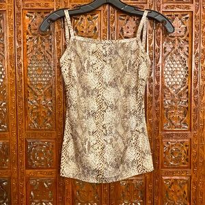Vintage 90s Square Neck Cut Snake Print Tank
